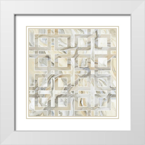 Onyx III White Modern Wood Framed Art Print with Double Matting by Banks, Debbie