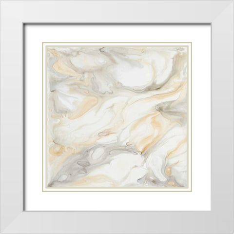Alabaster III White Modern Wood Framed Art Print with Double Matting by Banks, Debbie