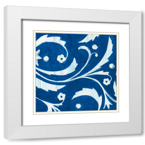 Tangled In Blue II White Modern Wood Framed Art Print with Double Matting by Smith, Hope