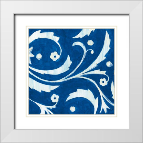 Tangled In Blue II White Modern Wood Framed Art Print with Double Matting by Smith, Hope