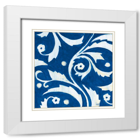Tangled In Blue IV White Modern Wood Framed Art Print with Double Matting by Smith, Hope