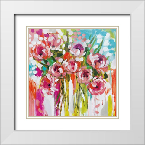 Sunburst Symphony White Modern Wood Framed Art Print with Double Matting by Brooks, Amanda J.