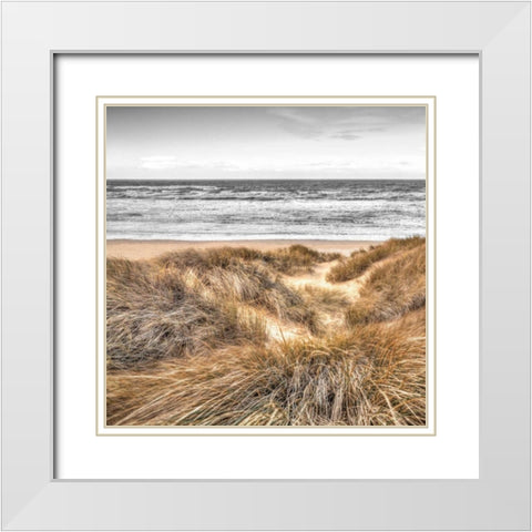 Beach Dunes White Modern Wood Framed Art Print with Double Matting by Frank, Assaf