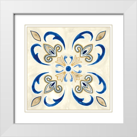 Timeless Tiles II White Modern Wood Framed Art Print with Double Matting by Banks, Debbie