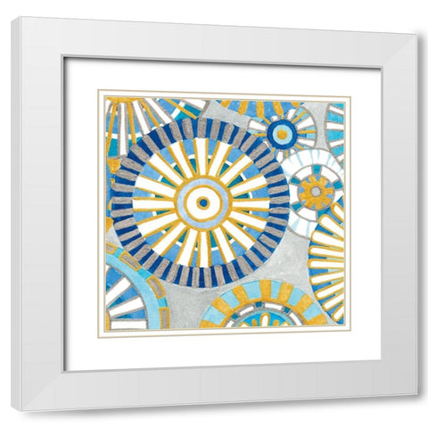 Circle Delight II White Modern Wood Framed Art Print with Double Matting by Banks, Debbie