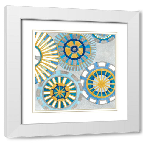 Circle Delight IV White Modern Wood Framed Art Print with Double Matting by Banks, Debbie