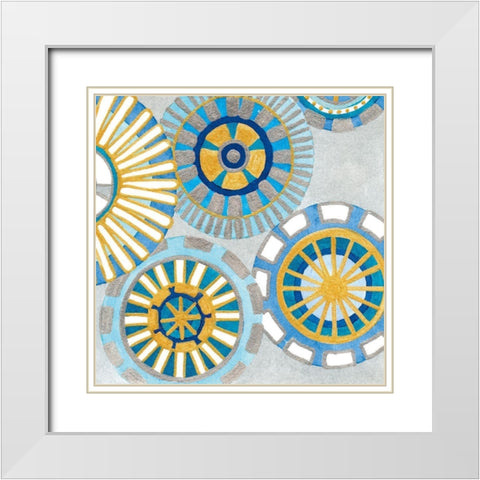 Circle Delight IV White Modern Wood Framed Art Print with Double Matting by Banks, Debbie