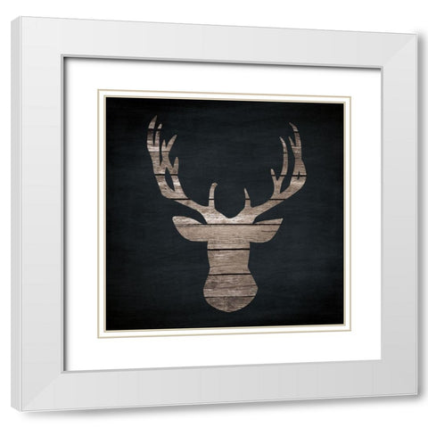 Urban Antlers I White Modern Wood Framed Art Print with Double Matting by Venter, Tandi