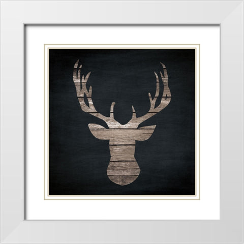 Urban Antlers I White Modern Wood Framed Art Print with Double Matting by Venter, Tandi
