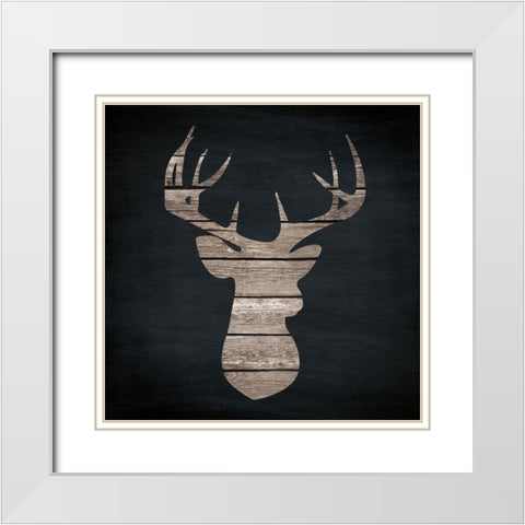 Urban Antlers II White Modern Wood Framed Art Print with Double Matting by Venter, Tandi