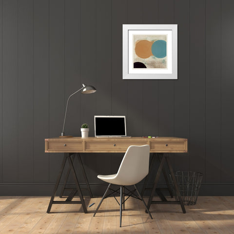 Terra Circles I White Modern Wood Framed Art Print with Double Matting by Skinner, David
