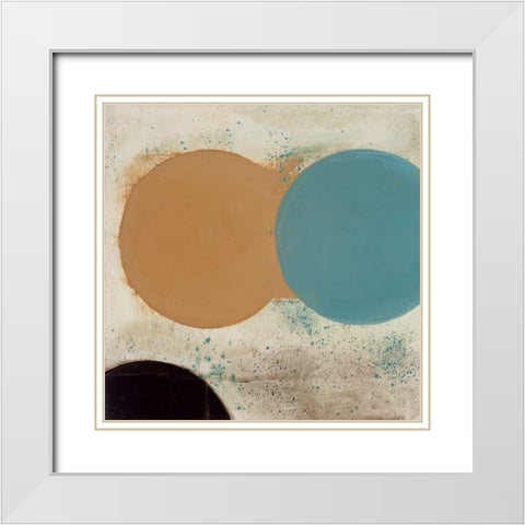Terra Circles I White Modern Wood Framed Art Print with Double Matting by Skinner, David