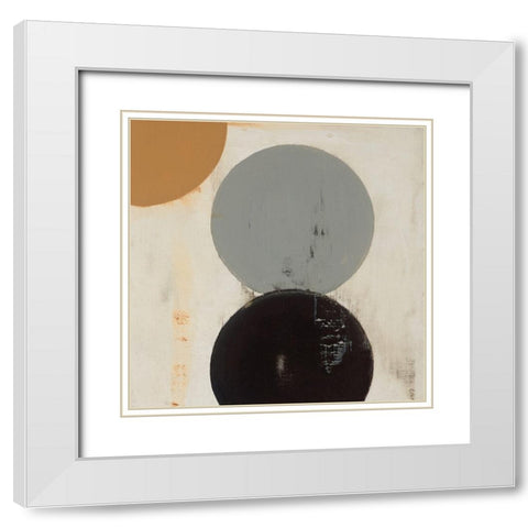 Terra Circles II White Modern Wood Framed Art Print with Double Matting by Skinner, David