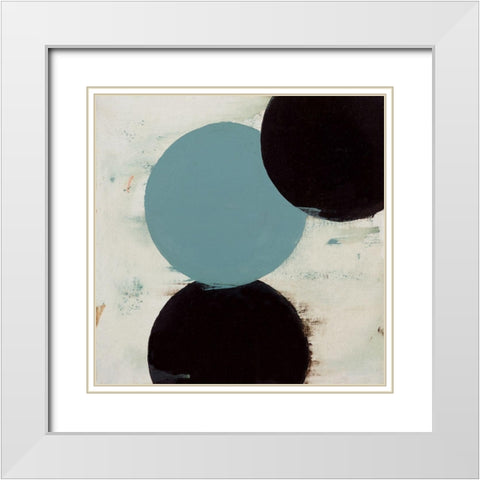 Terra Circles III White Modern Wood Framed Art Print with Double Matting by Skinner, David