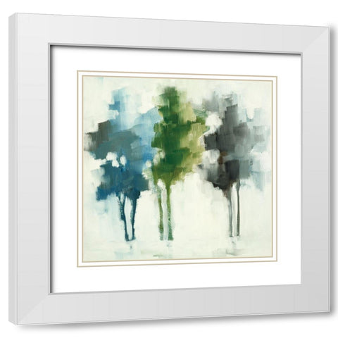 Trees II White Modern Wood Framed Art Print with Double Matting by Ellens, Jacqueline
