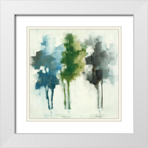 Trees II White Modern Wood Framed Art Print with Double Matting by Ellens, Jacqueline