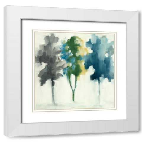 Trees III White Modern Wood Framed Art Print with Double Matting by Ellens, Jacqueline