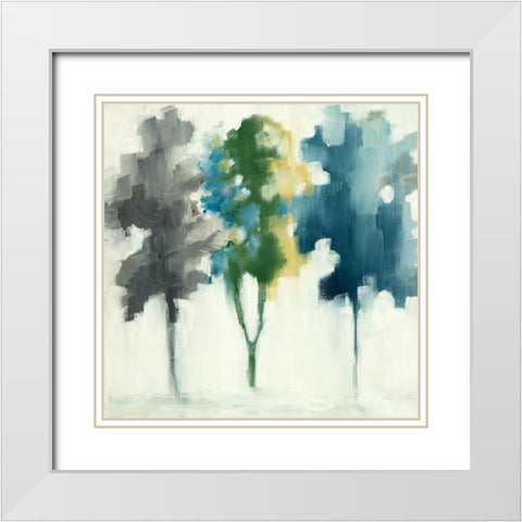Trees III White Modern Wood Framed Art Print with Double Matting by Ellens, Jacqueline