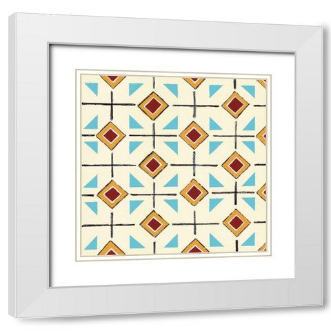 Turquoise Tango White Modern Wood Framed Art Print with Double Matting by Smith, Hope