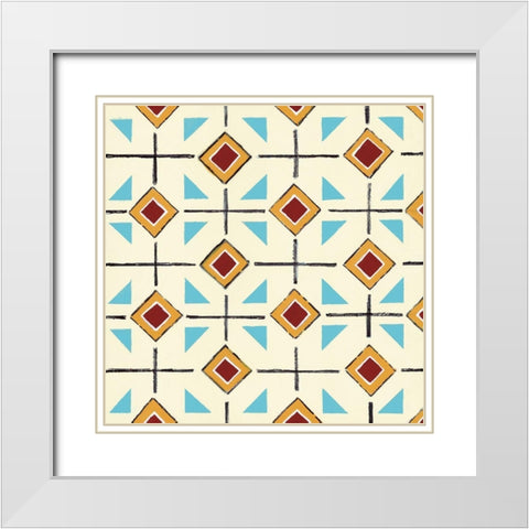 Turquoise Tango White Modern Wood Framed Art Print with Double Matting by Smith, Hope