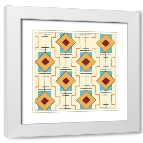 Triangle Tango White Modern Wood Framed Art Print with Double Matting by Smith, Hope