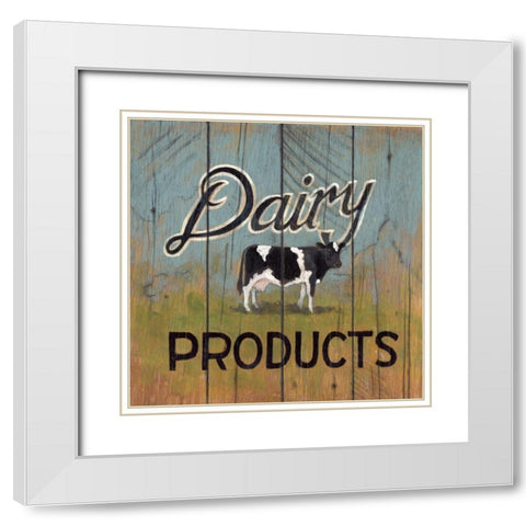 Dairy Products White Modern Wood Framed Art Print with Double Matting by Fisk, Arnie