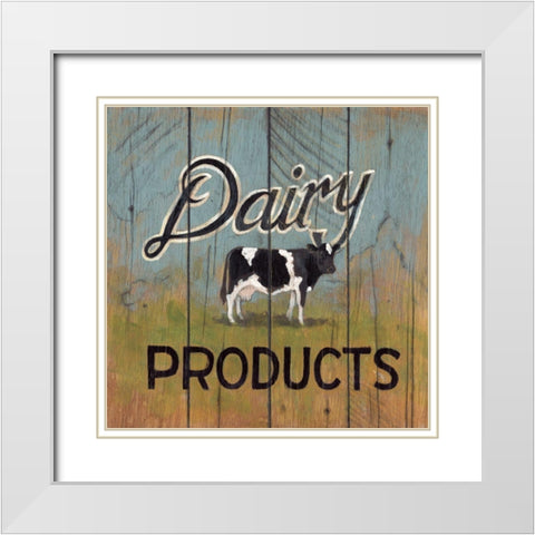 Dairy Products White Modern Wood Framed Art Print with Double Matting by Fisk, Arnie