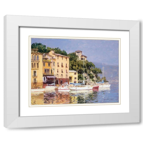 Morning Light White Modern Wood Framed Art Print with Double Matting by Bates, George
