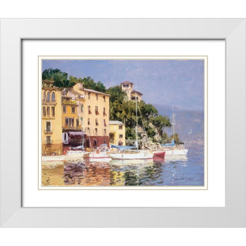 Morning Light White Modern Wood Framed Art Print with Double Matting by Bates, George