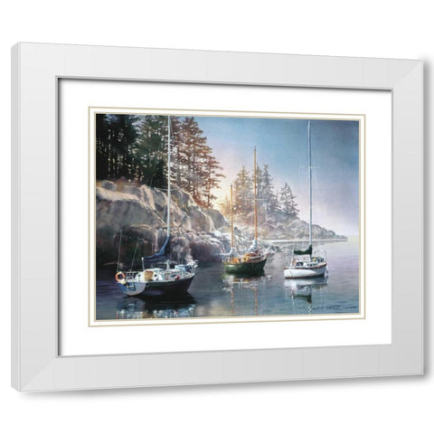Mornings Promise White Modern Wood Framed Art Print with Double Matting by Holland, Kiff