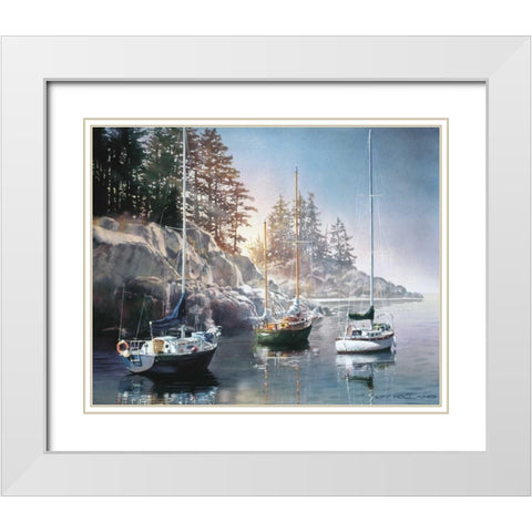 Mornings Promise White Modern Wood Framed Art Print with Double Matting by Holland, Kiff
