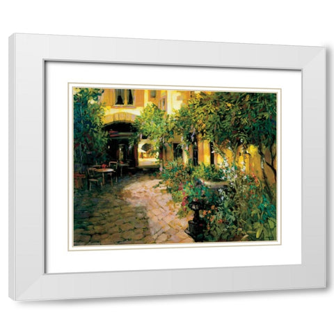 Courtyard - Alsace White Modern Wood Framed Art Print with Double Matting by Craig, Philip