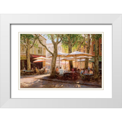 Summer - Provence White Modern Wood Framed Art Print with Double Matting by Bates, George