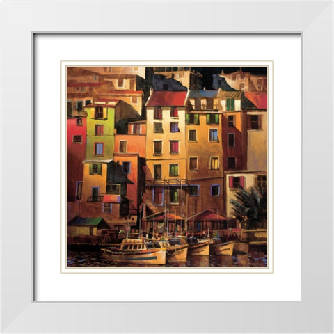 Mediterranean Gold White Modern Wood Framed Art Print with Double Matting by OToole, Michael