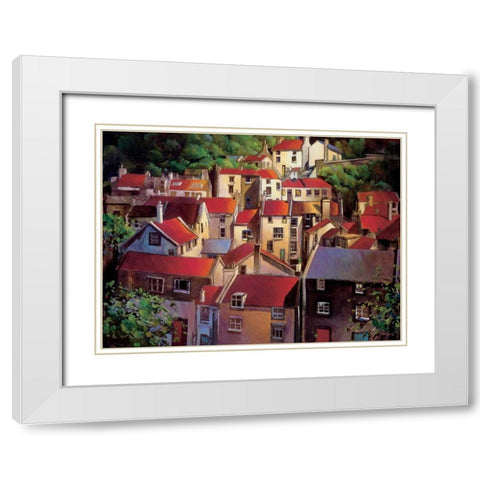 Rooftops II White Modern Wood Framed Art Print with Double Matting by OToole, Michael