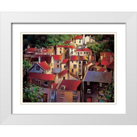 Rooftops II White Modern Wood Framed Art Print with Double Matting by OToole, Michael