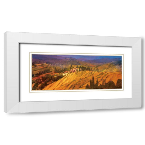 Last View of Tuscany White Modern Wood Framed Art Print with Double Matting by Craig, Philip
