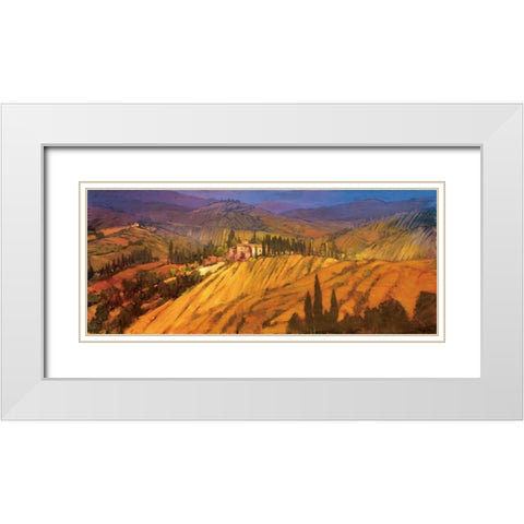 Last View of Tuscany White Modern Wood Framed Art Print with Double Matting by Craig, Philip
