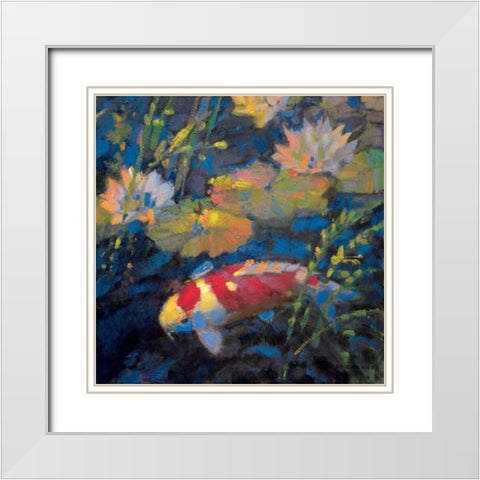 Water Garden II White Modern Wood Framed Art Print with Double Matting by Ostlund, Leif