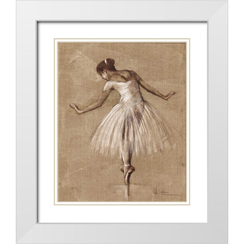 Bourees II White Modern Wood Framed Art Print with Double Matting by Dulon, Mary