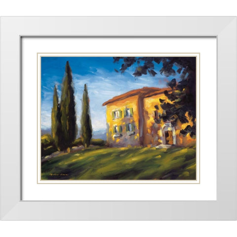 A Rural Villa White Modern Wood Framed Art Print with Double Matting by Downs, Michael