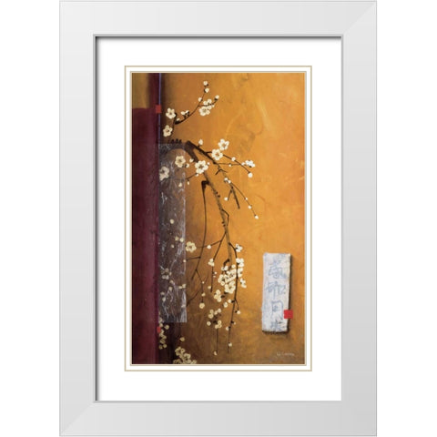 Oriental Blossoms III White Modern Wood Framed Art Print with Double Matting by Li-Leger, Don