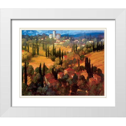 Tuscan Castle White Modern Wood Framed Art Print with Double Matting by Craig, Philip
