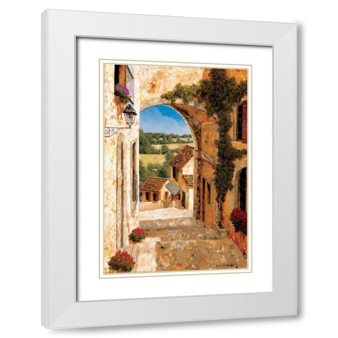 Going Down to the Village White Modern Wood Framed Art Print with Double Matting by Archambault, Gilles