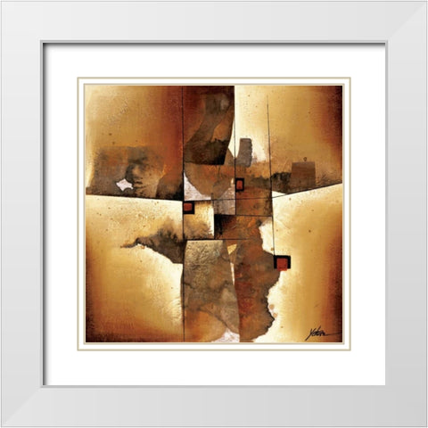 Melted Patterns White Modern Wood Framed Art Print with Double Matting by Wang, Yehan
