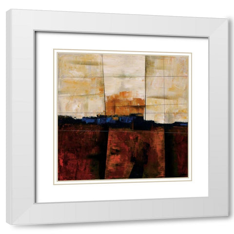 Red Ground White Modern Wood Framed Art Print with Double Matting by Wang, Yehan