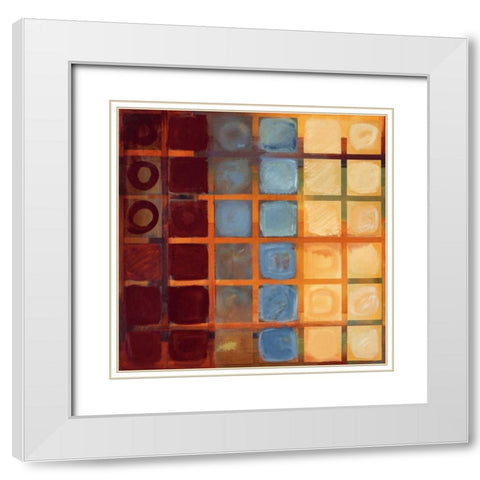 Cubed White Modern Wood Framed Art Print with Double Matting by Li-Leger, Noah