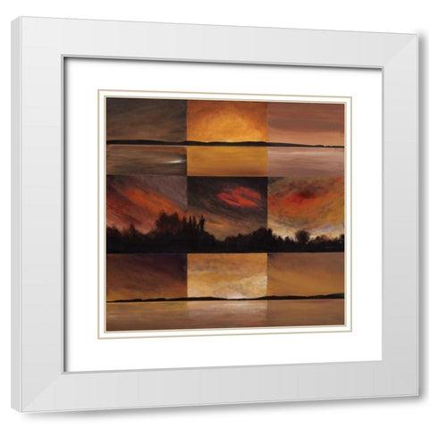 Horizontal Lines White Modern Wood Framed Art Print with Double Matting by Kaminsky, Earl