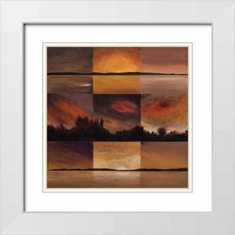 Horizontal Lines White Modern Wood Framed Art Print with Double Matting by Kaminsky, Earl
