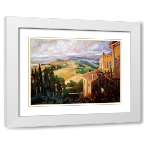 View to the Valley White Modern Wood Framed Art Print with Double Matting by Craig, Philip